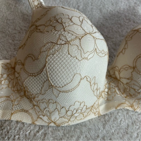 Cacique Lace Wired Bra Size 38D Cream and Gold - Picture 9 of 15